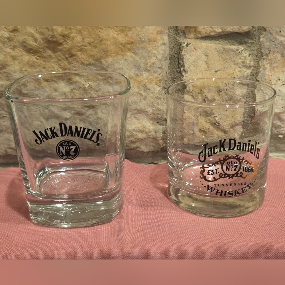 Set of 2 Jack Daniels Old No 7 Rocks Whiskey Glass Glasses